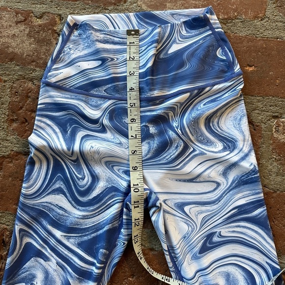Carbon38 Marble Swirl Blue & White High-Waisted High Rise Workout Leggings Small - Picture 8 of 16